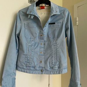 PARASUCO Baby Blue faux leather Jacket M $120